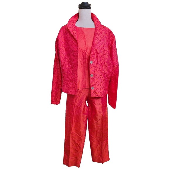 K.A.T.E. for Concept Clothing 3 Piece Silk Womens Outfit Embroidered Size XL - Picture 1 of 16